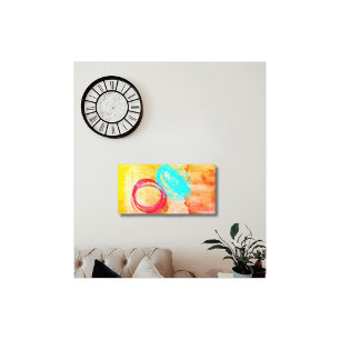 Arte de pared de lona estirada moderna azul amaril