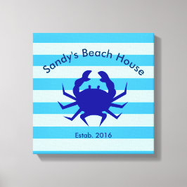 Arte de pared de lona náutica de casa de playa per
