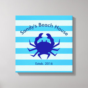 Arte de pared de lona náutica de casa de playa per