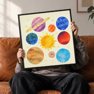 Arte de pared de lona texturizada y acuarela del s