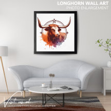 Arte de pared de Longhorn Foto Ampliada