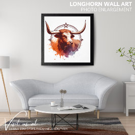 Arte de pared de Longhorn Foto Ampliada
