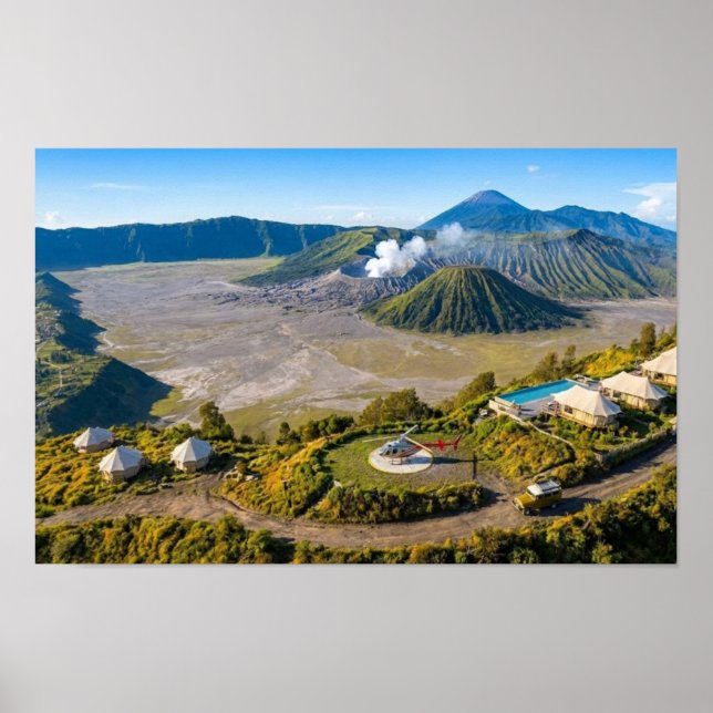 Arte de pared de lujo del volcán aéreo Monte Bromo (Frente)