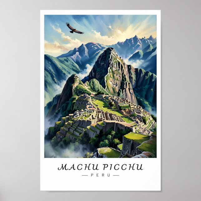 Arte de pared de Machu Picchu Perú, Ciudad Inca (Frente)