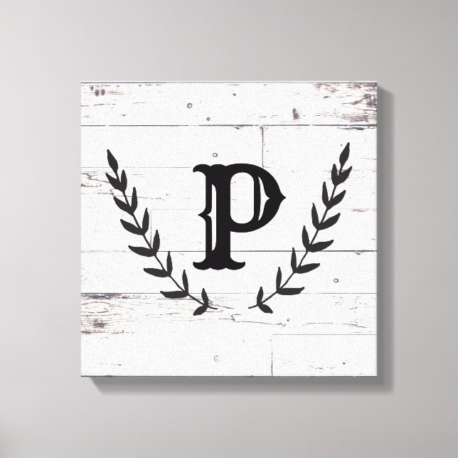 Arte de pared de madera blanca rústica con estilo  (Anverso)