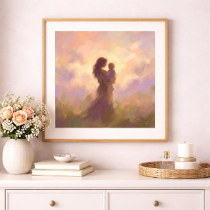 Arte de pared de madre e hijo póster