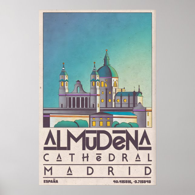 Arte de pared de Madrid Silueta de la Catedral de  (Frente)