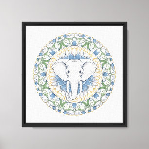 Arte de pared de mandala de elefante