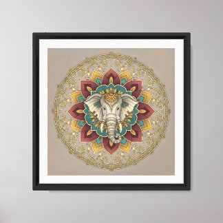 Arte de pared de Mandala del Elefante Sagrado