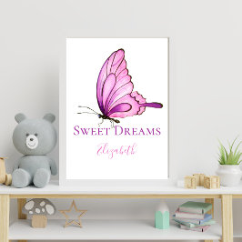 Arte de pared de mariposa acuarela rosa púrpura pa