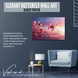 Arte de pared de mariposa elegante Póster brillant