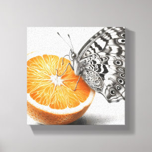 Arte de pared de mariposa naranja