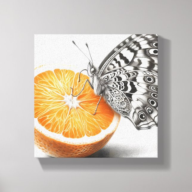 Arte de pared de mariposa naranja (Anverso)