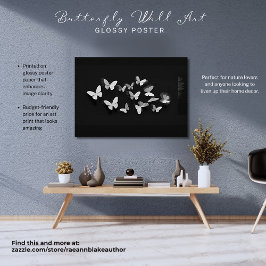 Arte de pared de mariposa Póster brillante