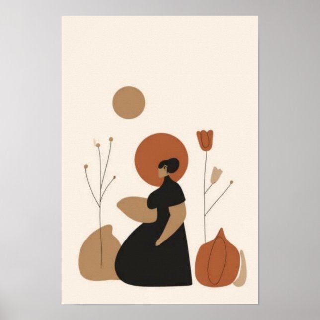 Arte de pared de maternidad abstracta | Embarazo m (Frente)