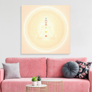 Arte de pared de meditación de 7 Chakras Yoga Es