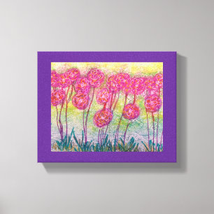 Arte de pared de metal de flores rosas de tallo la