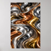 Arte de pared de metal líquido de lujo