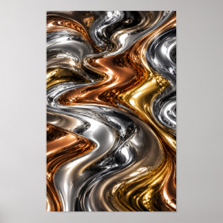 Arte de pared de metal líquido de lujo