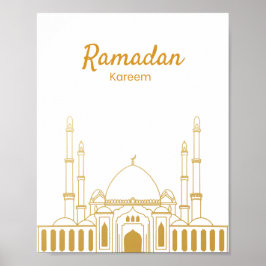 Arte de pared de mezquita elegante Ramadan Kareem