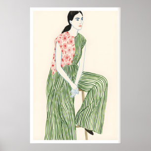 Arte de pared de moda Mujer sentada tranquila - Ra