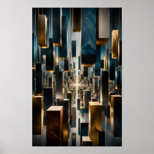 Arte de pared de monólito flotante infinito