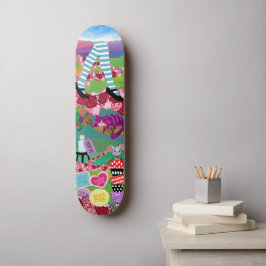 Arte de pared de monopatín de Alicia en el País de