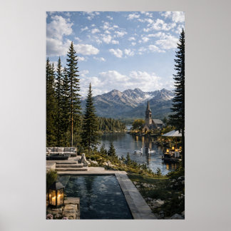 Arte de pared de montañas para sala de estar