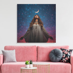 Arte de pared de mujer boho espiritual   Boho míst
