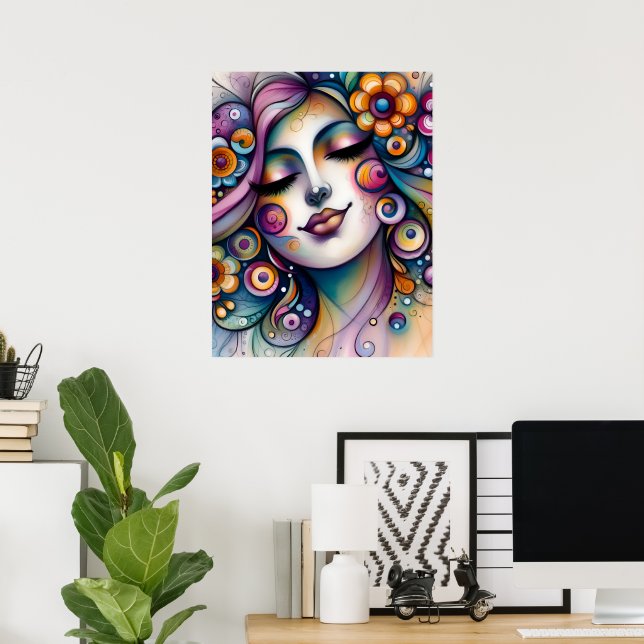 Arte de pared de mujer caprichosa susurrante (Oficina en casa)
