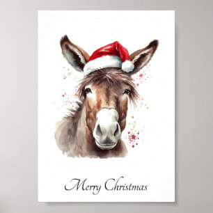 Arte de pared de Navidad de burro occidental