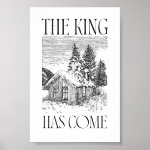 Arte de pared de Navidad La cabaña del Rey ha veni