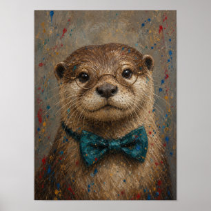 Arte de pared de nutria de río — Retrato de pintur