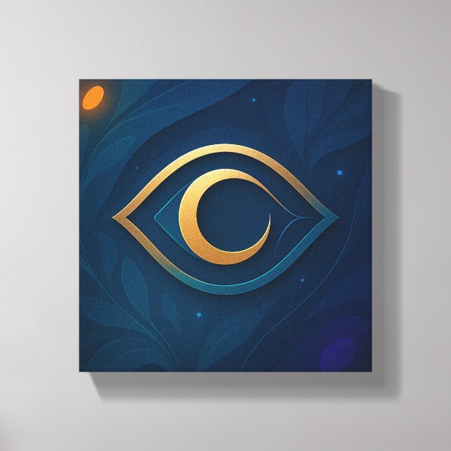 Arte de pared de ojo y creciente – Abstracto moder (Anverso)