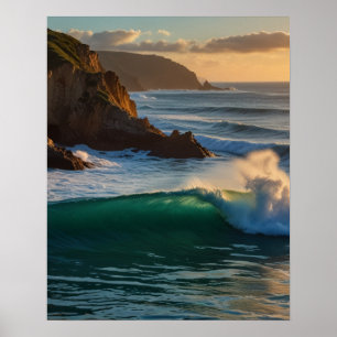 Arte de pared de ola de océano Poster