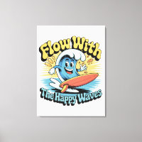 Arte de Pared de Olas Felices Fluye