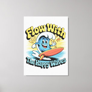 Arte de Pared de Olas Felices Fluye