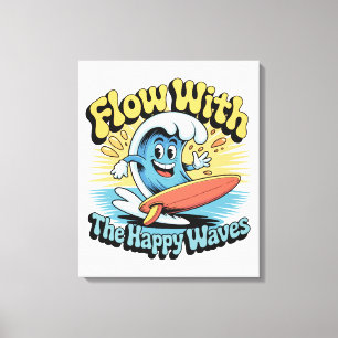 Arte de Pared de Olas Felices Fluye