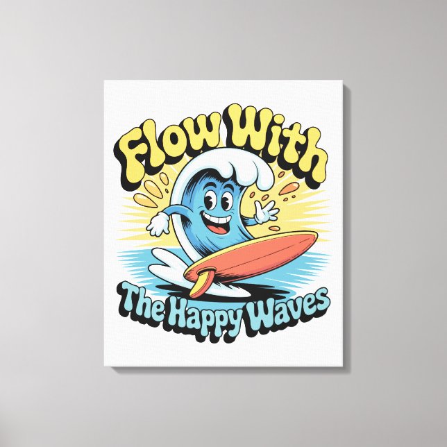 Arte de Pared de Olas Felices Fluye (Anverso)