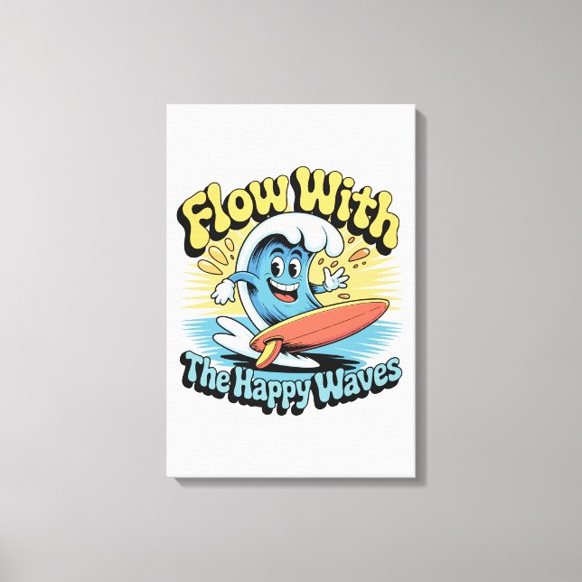 Arte de Pared de Olas Felices Fluye (Anverso)
