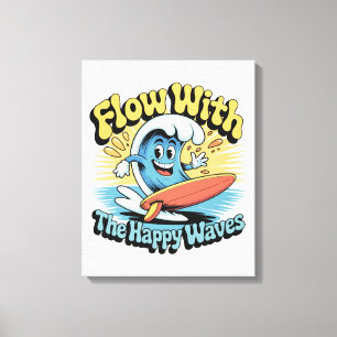 Arte de Pared de Olas Felices Fluye