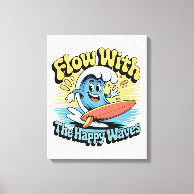 Arte de Pared de Olas Felices Fluye (Anverso)