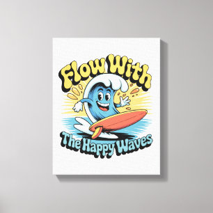 Arte de Pared de Olas Felices Fluye