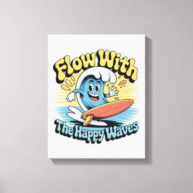 Arte de Pared de Olas Felices Fluye (Anverso)