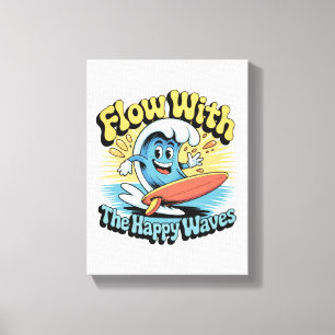 Arte de Pared de Olas Felices Fluye