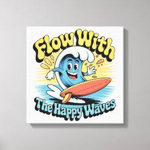 Arte de Pared de Olas Felices Fluye