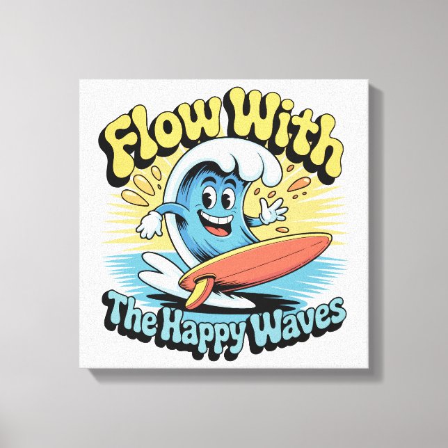 Arte de Pared de Olas Felices Fluye (Anverso)
