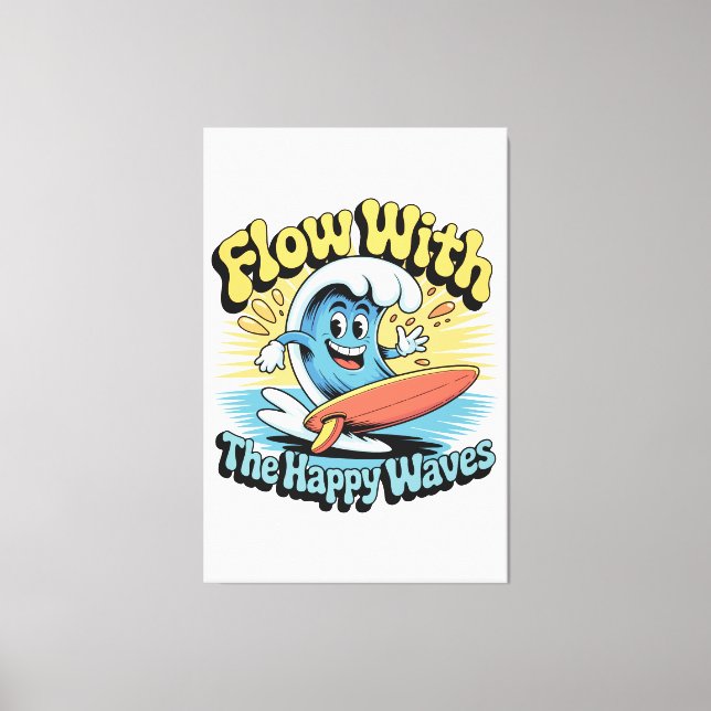 Arte de Pared de Olas Felices Fluyendo (Anverso)