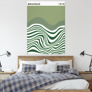 Arte de pared de onda abstracta Bauhaus, decoració