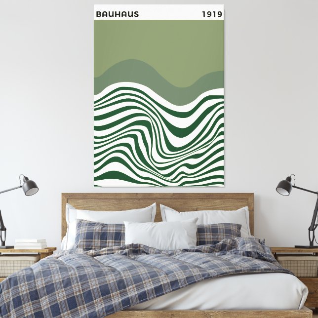 Arte de pared de onda abstracta Bauhaus, decoració (Insitu(Dormitorio))